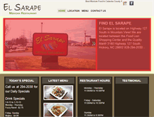 Tablet Screenshot of elsarapemexicanrestaurant.net